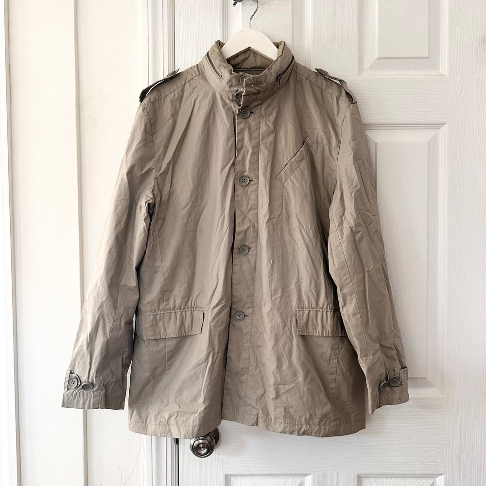 Banana Republic Vintage Beige Cotton Utility Field Button Up Chore Jacket Large